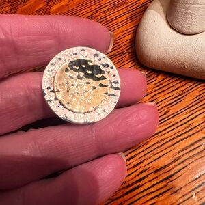 Silpada Sterling Two Toned Hammered Circle Pendant S1375